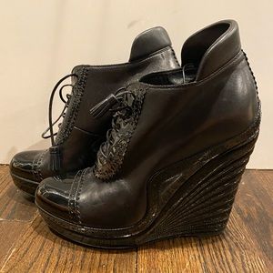 YSL wedge bootie